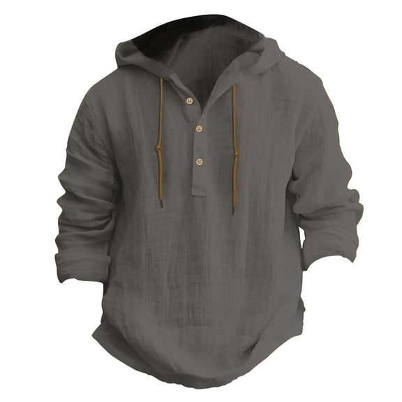 Men's Shirts,Long Sleeve Beach Shirt Linen Blend Button Down Casual Shirt Summer T-Shirt,Men's Polo Shirts,S,Dark Gray