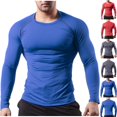 thumbnail image 1 of Men's Shirts Long Sleeve Crewneck Casual Solid Color Running Fitness Blazer Up to 65% off! S-3XL, 1 of 7