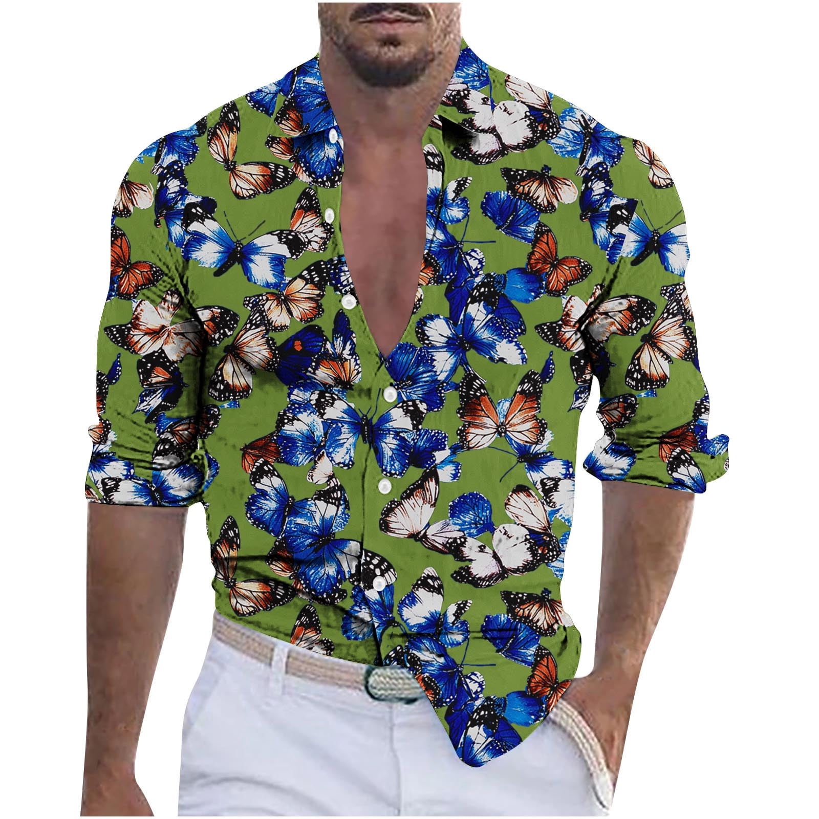 green floral dress shirt men 3pcs Green Series Mens Dress Shirt with Tie Pocket Square Set – Alizeal