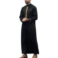 thumbnail image 1 of Men's Shirts Long Sleeve Embroidered Stand Collar Robe for Modern and Comfort, 1 of 4