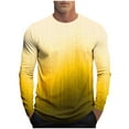 thumbnail image 1 of Men's Shirts Men's Long Sleeve Shirts Gradient Color Print Round Neck Casual T-Shirts Muscle Fit Lightweight Gym Workout Pullover, 1 of 5