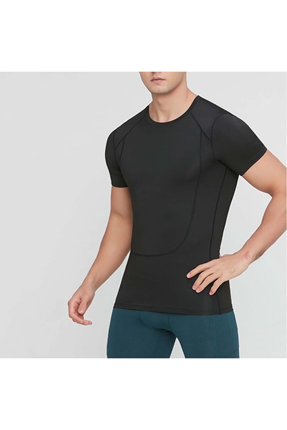Men's Shirts Quick Dry Fitted Workout Tops Moisture Wicking Athletic Tee Running Gym Fitness Short Sleeve Casual T Shirts