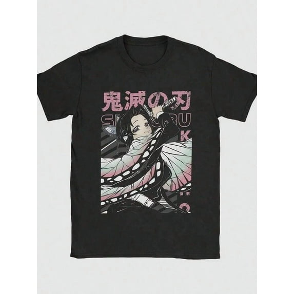 Men's-Shirts Shinobu Kochoo Demoned Slayered Vintage Cotton Tee Shirt Short Sleeve Shirts Crewneck Tops Big Sizesummer Outfits Summer Tops Country Concert Outfit Vacation Outfits Going Out Tops-YGW F