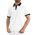 thumbnail image 1 of Men's Shirts Short Sleeve Breathable Comfortable Summer Casual Button Down Textured Knit Shirt with Stylish Jacquard Design for Daily Wear, 1 of 4