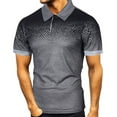 thumbnail image 1 of Men's Shirts Short Sleeve Casual Fashion Tee Shirts Gradient Slim Fit Golf Shirt with Pocket, 1 of 4