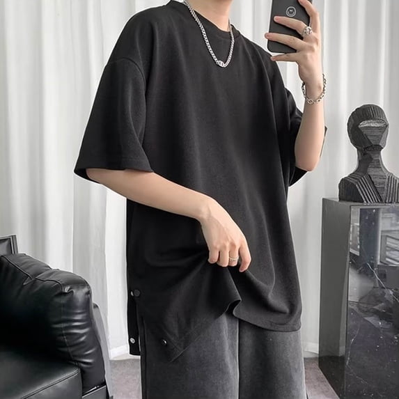 Men's Shirts Short Sleeve Crew Neck Lightweight Black Tee Shirts Casual Shirts for Men