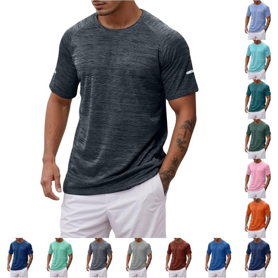 Men's Shirts Short Sleeve Crew Neck Tshirts Mens Athletic Fishing Shirts for Men