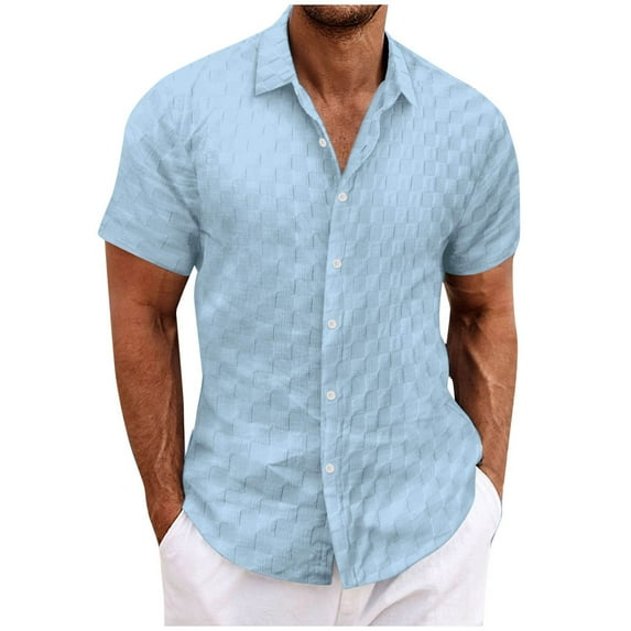 Men Shirts Short Sleeve Mens Short Sleeve Button Up Shirt Mens Summer Casual Shirts Mens Linen Short Sleeve Shirt 2025
