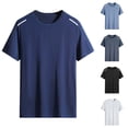 thumbnail image 1 of Men's Shirts Short Sleeve Pack Crew Neck Athletic Running Gym Workout Tee Shirt Regular Fit Undershirt Tee Tops Bulk Summer Soft Plain Short Sleeve (White,M), 1 of 6