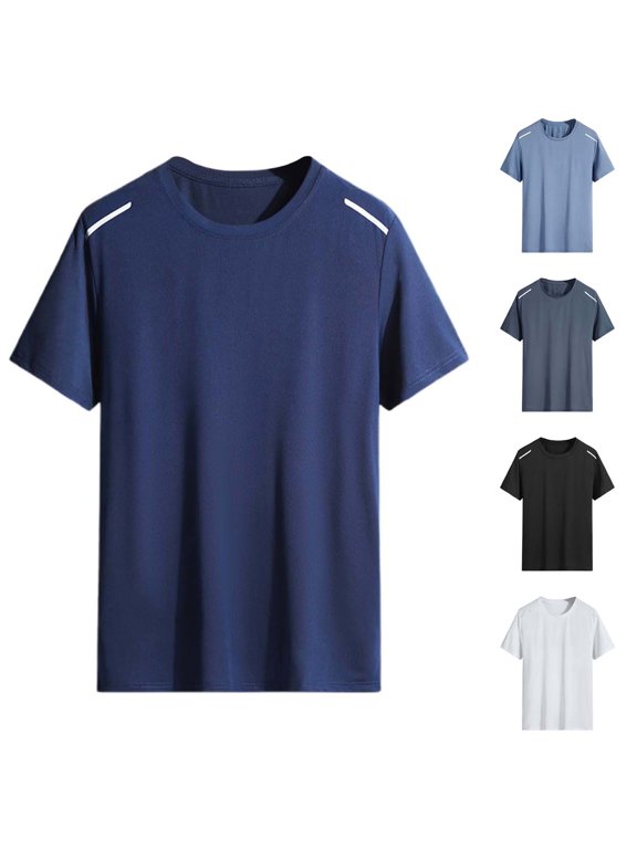 Men's Shirts Short Sleeve Pack Crewneck Classic Jersey Tee Loose Fit Undershirt Tee Tops Bulk Summer Trendy Plain Short Sleeve (Dark Gray,XXXXXL)