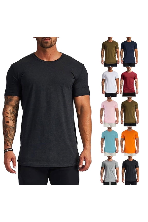 Men's Shirts Short Sleeve Pack Crewneck Textured Shirts Lightweight Undershirt Tee Tops Bulk Summer Soft Athletic Short Sleeve (Grey,XXL)