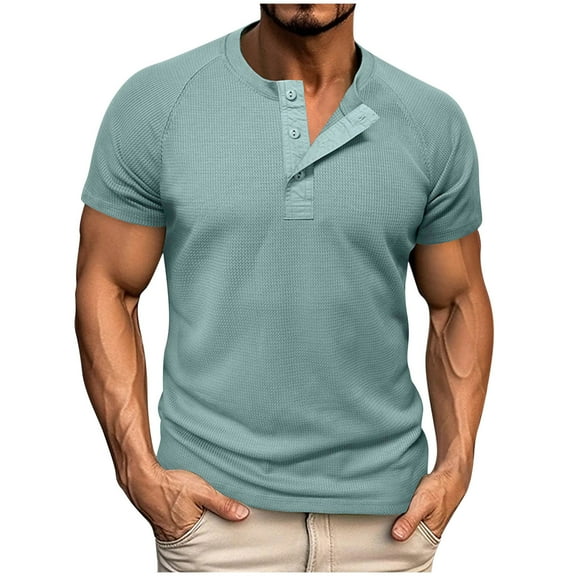 Men's Shirts Short Sleeve Polo Shirts With Pocket Under $10 Solid Color Fashion Casual Ventilate Button Round Neck Short Sleeve
