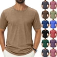 thumbnail image 1 of Men's Shirts Short Sleeve T-Shirt Casual Crew Neck Plain Tee Soft Moisture Wicking Basic Solid Color Summer Beach Tee Shirts, 3XL, 1 of 6