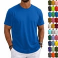 thumbnail image 1 of Men's Shirts Short Sleeve T-Shirt Crew Neck Light Tees Classic Basic Casual Tops Plain Soft Shirt Sky Blue XXL, 1 of 7
