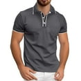 thumbnail image 1 of Men's Shirts Stylish Spring Summer Short Sleeved Tops Fashionable Lapel Tee Patchwork Design Comfortable Casual Wear for Men Mens T-Shirts Tan Xl Beach Themed T Shirts, 1 of 8