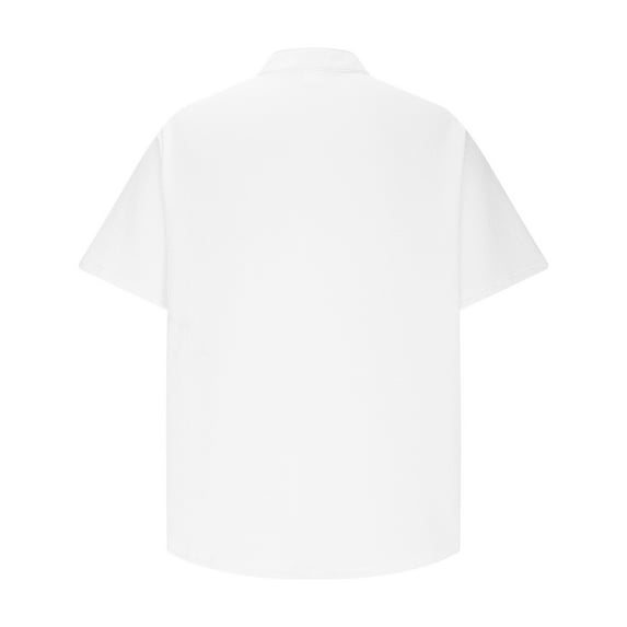 Men's Shirts Summer Cotton Linen Striped Casual Solid Color Crewneck Short Slleve Loose Comfy Shirts