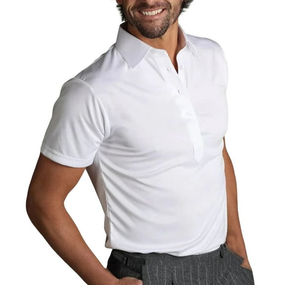 Men's Shirts Summer Fashion Solid Color Breathable High Spring Lapel Short Sleeved Shirt White Fit Daily Outfits XXXXL