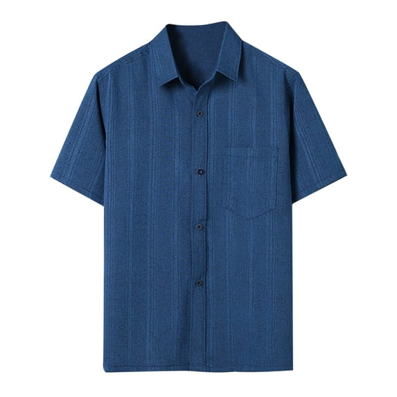 Men's Shirts Summer Hawaiian Shirt Trendy Lapel Button Down Solid Color Short Sleeve Blouse Loose Hawaiianss Short Sleeve Lapel Button Tops
