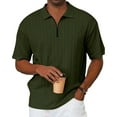 thumbnail image 1 of Men's Shirts Textured Short Sleeve Shirt Openwork Casual Cuban Geometric T-Shirt, 1 of 2