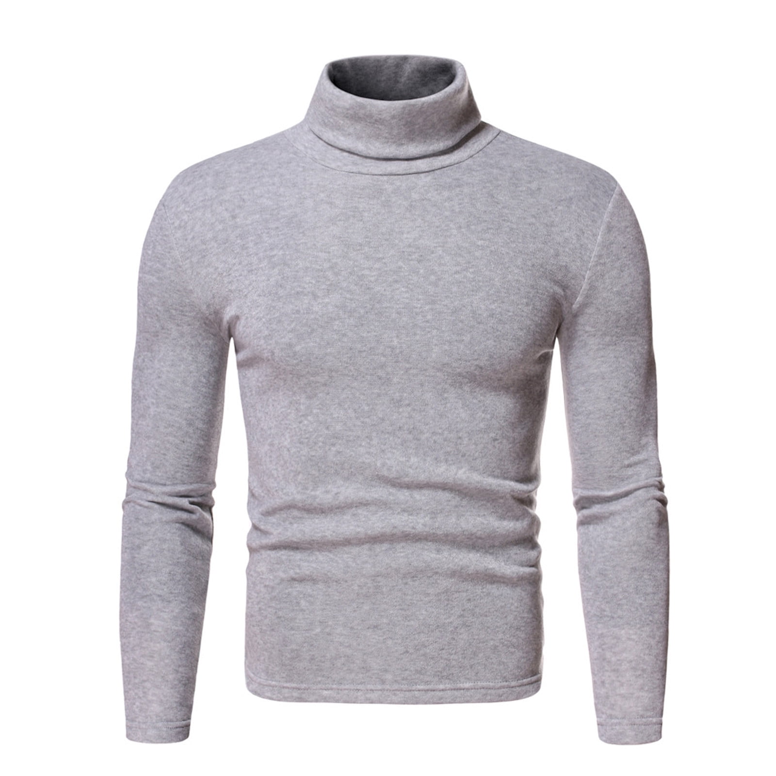 Men's Shirts Turtleneck Long Sleeve Solid Colour Stretch Slim Fit ...