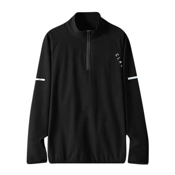 Men's Shirts Under $5 Big And Tall Half Zipper Ice Silk Breathable Sports Long Sleeve Coat