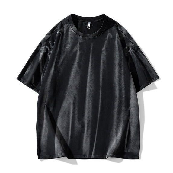 Men's Shirts With Pockets Size 6X Short Sleeved T-shirt Summer Lightweight Loose T-shirt Top Solid Color Men's Short Sleeved Round Neck Top/shirt