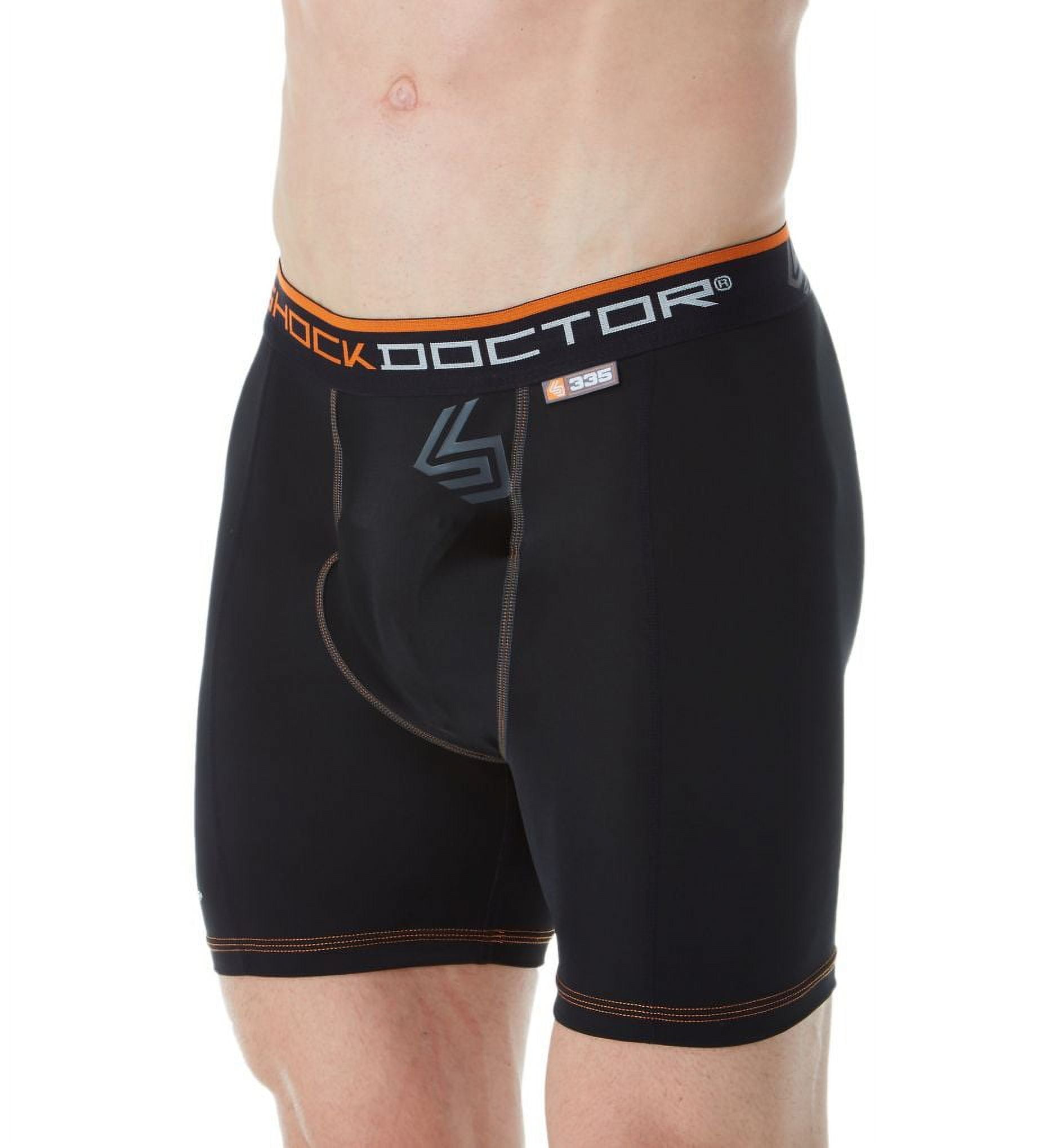 Men's Shock Doctor 335 Ultra Pro Compression Boxer Brief with Ultra Cup (Black L)