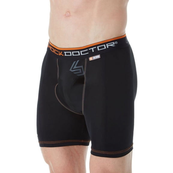 Men's Shock Doctor 335 Ultra Pro Compression Boxer Brief with Ultra Cup (Black L)