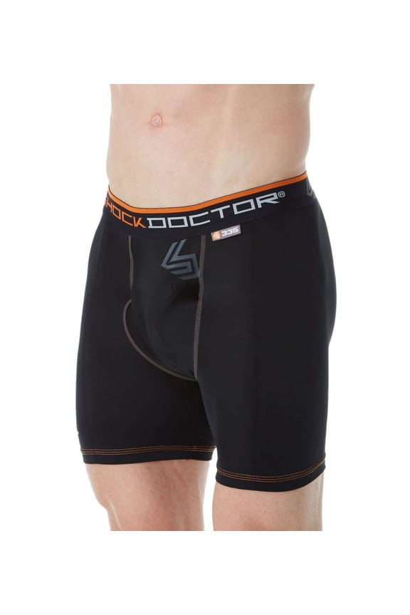 Men's Shock Doctor 335 Ultra Pro Compression Boxer Brief with Ultra Cup (Black L)