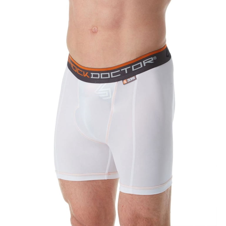 Boxer Corti Con Coppa Di Protezione Shock Doctor Uomo - Compressione Sportiva, Comfort E Sicurezza Per Sport Di Contatto