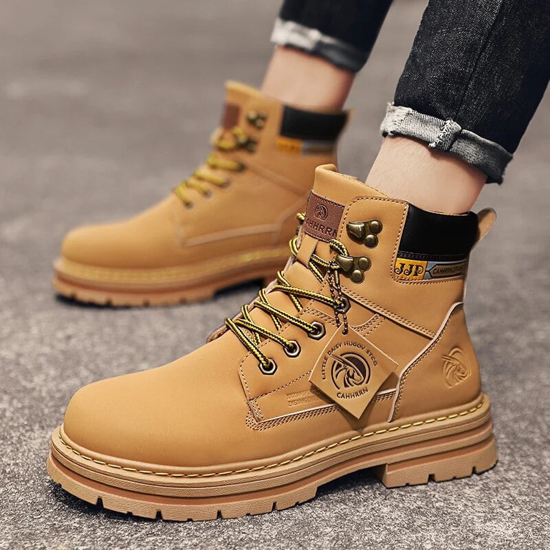Men's Shoes High-Top Casual Male Cowboy Boots Catwalk Outdoor Leather ...