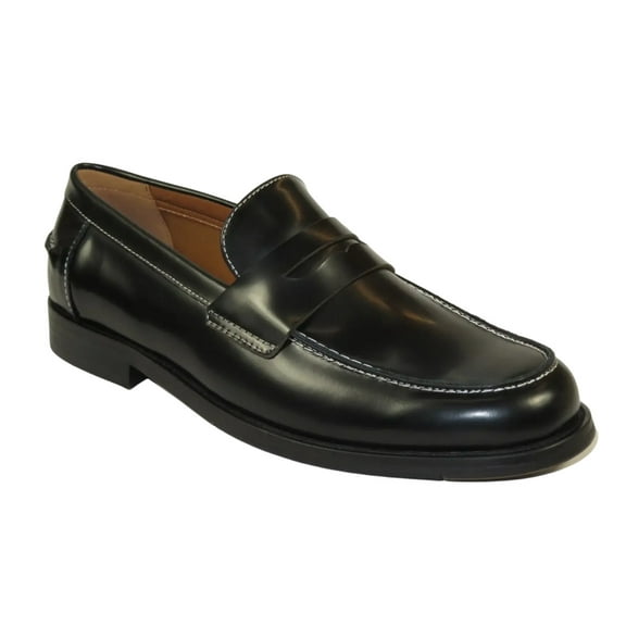 Men's Shoes STEVE MADDEN Leather Upper Penny Slip on Natan Black