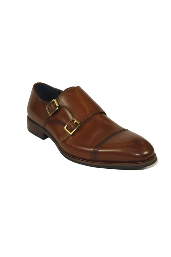 Men's Shoes STEVE MADDEN Leather upper Double Buckle Cap Toe TEON Tan