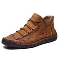thumbnail image 1 of Men's Shoes, Short Boots, Sewn Leather Boots, High-top Leather Flat Soles, Outdoor Workwear Casual Shoes, 1 of 8