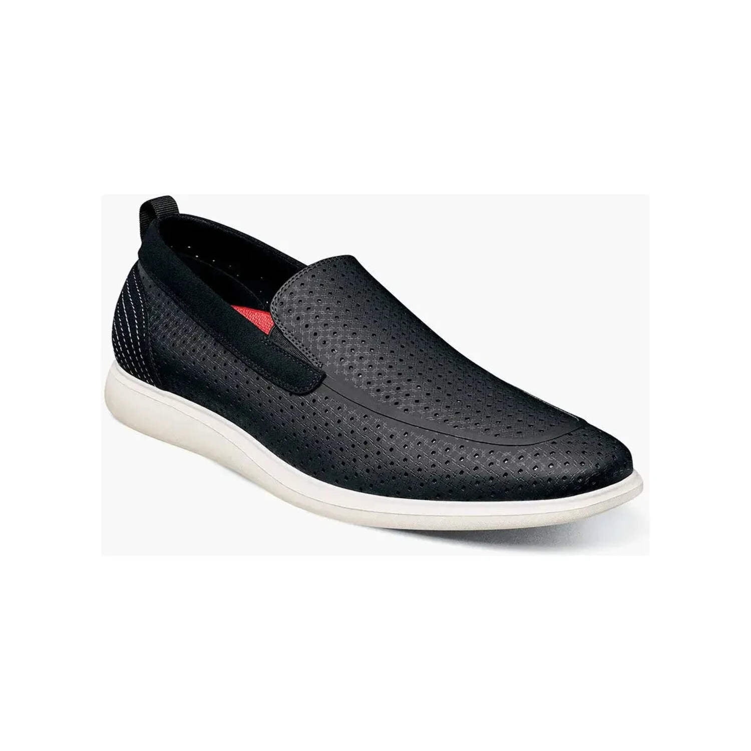 (C-62) New Stacy Adams Remy White Perforated Slip-On Loafers Amazon.com | Stacy Adams Remy Perfed Slip-On Black 7.5 M  main image 3