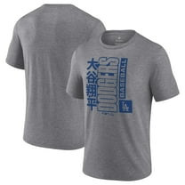 Men's Shohei Ohtani Heather Gray Los Angeles Dodgers Tri-Blend T-Shirt