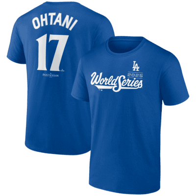 Men's Shohei Ohtani Royal Los Angeles Dodgers 2025 World Series Name & Number T-Shirt