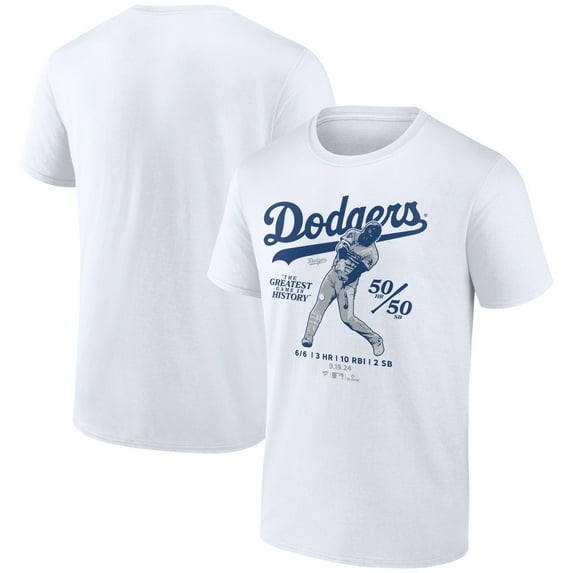 Men's Shohei Ohtani White Los Angeles Dodgers 6 for 6 T-Shirt