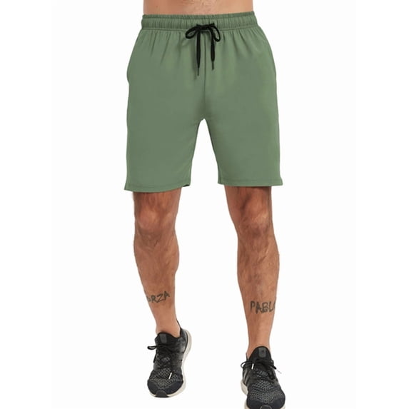 Men's Short Athletic Light-Weight Breathable Stretch Quick Drying Gym Workout Shorts with Pockets Light Green XXXL