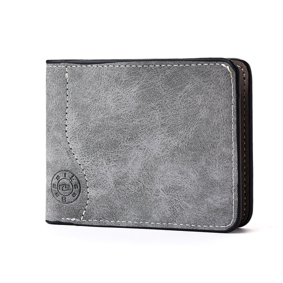 Men's Short PU Leather Wallet with Multiple Card Slots Ultra-Thin Mini Wallet for Credit Card Holders