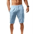 thumbnail image 1 of Men's Short Pant Breathable Bermuda Shorts Solid Color Summer Vacation Casual Loose Drawstring Men Linen Pants, 1 of 3