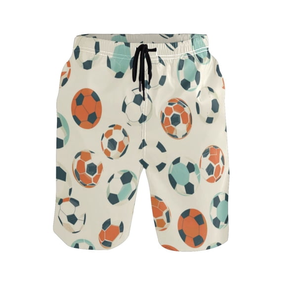 Men's Short Pants Beach Pants Men's Beach Shorts Short Pants Quick Drying Pants Lightweight and Breathable Fashionable and Unique L Cartoon Color Football