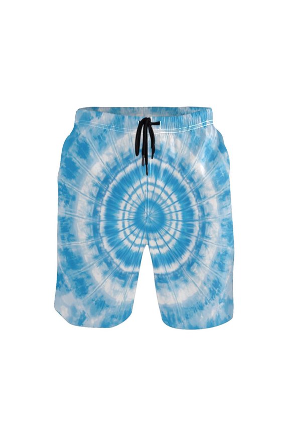 Men's Short Pants Beach Pants Men's Beach Shorts Short Pants Quick Drying Pants Lightweight and Breathable Fashionable and Unique S Beautiful Light Blue Tie Dye