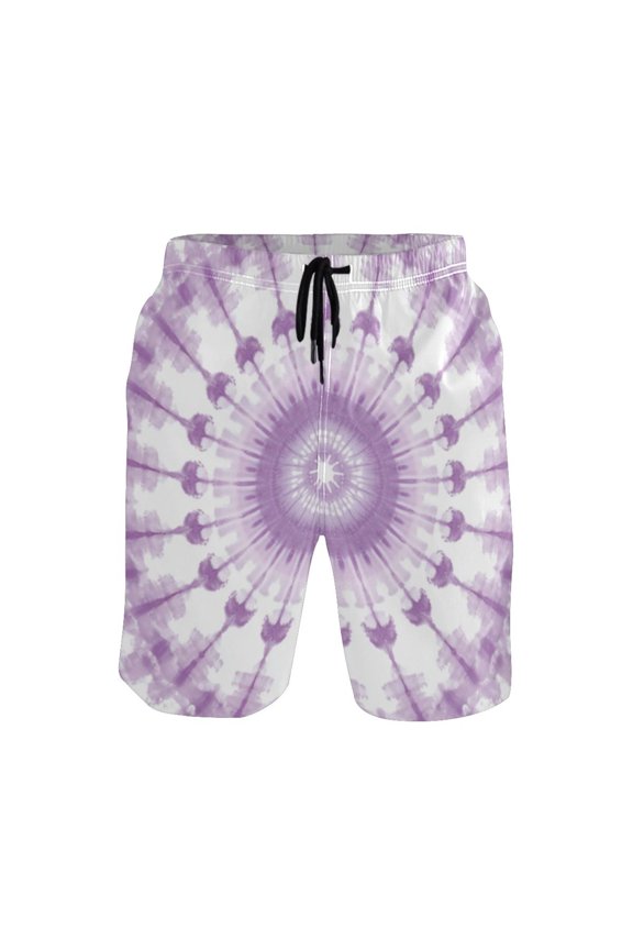 Men's Short Pants Beach Pants Men's Beach Shorts Short Pants Quick Drying Pants Lightweight and Breathable Fashionable and Unique S Beautiful Purple Tie Dye