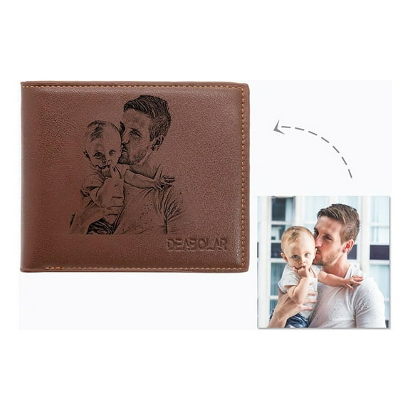 Men's Short Purse, Personalized Photo, Zipper Wallet