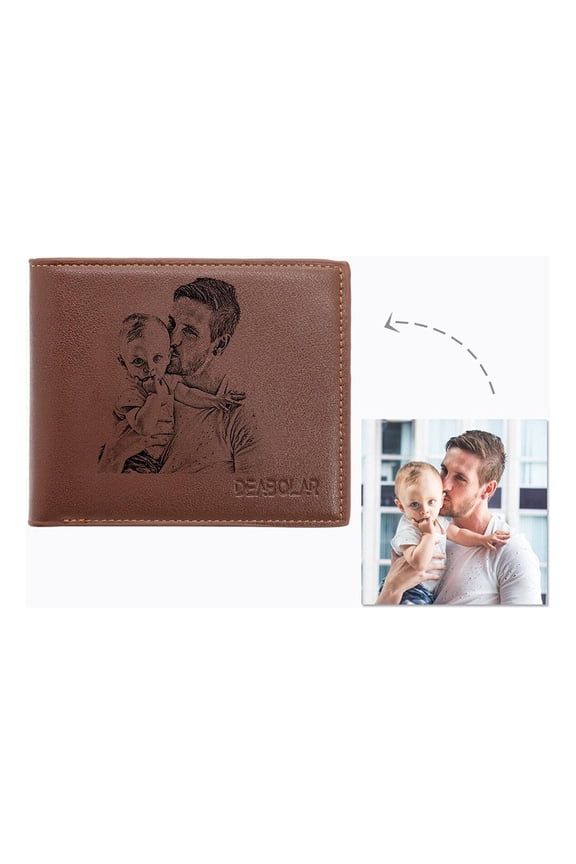 Men's Short Purse, Personalized Photo, Zipper Wallet