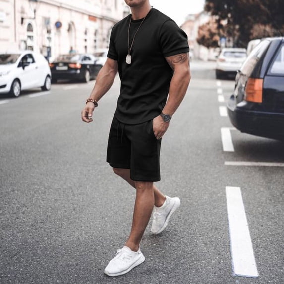 Men's Short Sets Two Piece Outfits Men's T Shirts Short Sleeve & Shorts Summer Outfit Beach Outfits Men's Clothing Sets