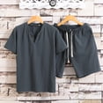 thumbnail image 1 of Men's Short Sets Two Piece Outfits T Shirt and Shorts Summer Set Beach Clothes Matching Sets, 1 of 5