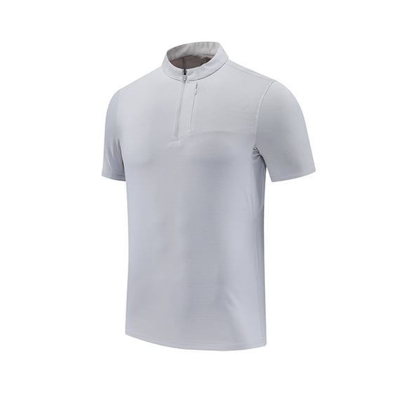 Men's Short Sleeve 1/4 Zip Golf Shirt Quick Dry Mock Neck Performance Athletic Top with Zipper Pocket Micro-grid Breathable Workout Tee for Running Hiking Tennis
