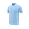 thumbnail image 1 of Men's Short Sleeve 1/4 Zip Golf Shirt Quick Dry Mock Neck Performance Athletic Top with Zipper Pocket Micro-grid Breathable Workout Tee for Running Hiking Tennis, 1 of 6